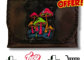COMBO – Psychedelic Mushroom Tobacco Pouch + Lighter Case + Clip