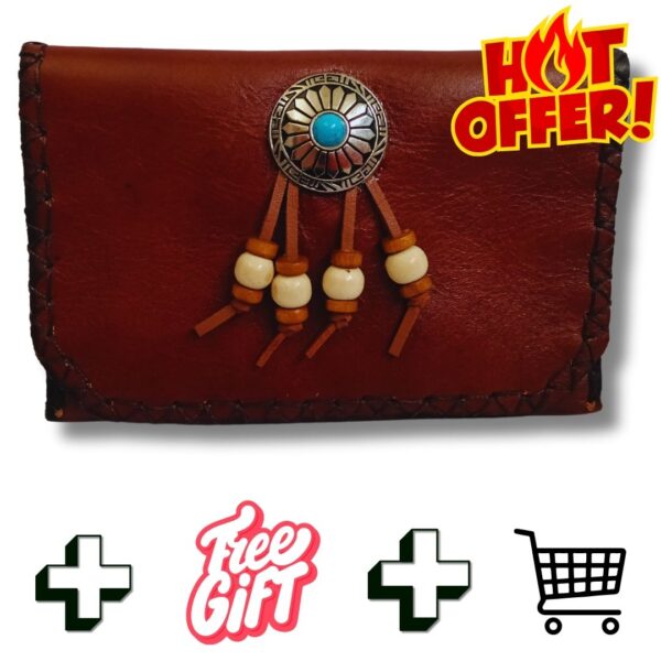 COMBO - Indian Turquoise Tobacco Pouch + Lighter Case + Clip