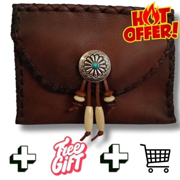 COMBO - Tribal Indian Tobacco Pouch + Lighter Case + Clip