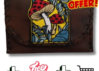 COMBO – Yellow Mushroom Tobacco Pouch + Lighter Case + Clip