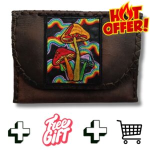 COMBO - Psychedelic Mushroom Tobacco Pouch + Lighter Case + Clip