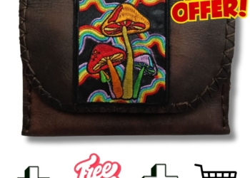 COMBO – Psychedelic Mushroom Tobacco Pouch + Lighter Case + Clip