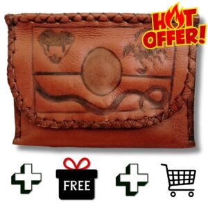 COMBO - Aboriginal Reptile Tobacco Pouch + Lighter Case + Clip