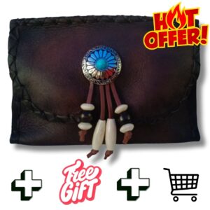 Alt image is of an American Indian tobacco pouch on knotic creations products website page