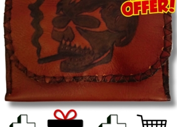 COMBO – Smokin’ Skull Tobacco Pouch + Lighter Case + Clip