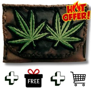 COMBO - Marijuana Leaf Tobacco Pouch + Lighter Case + Clip