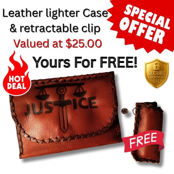 COMBO - Justice! Tobacco Pouch + Lighter Case + Clip - Image 2