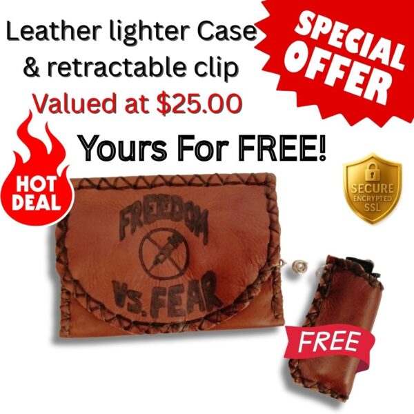 COMBO - Freedom Vs. Fear Tobacco Pouch + Lighter Case + Clip - Image 2