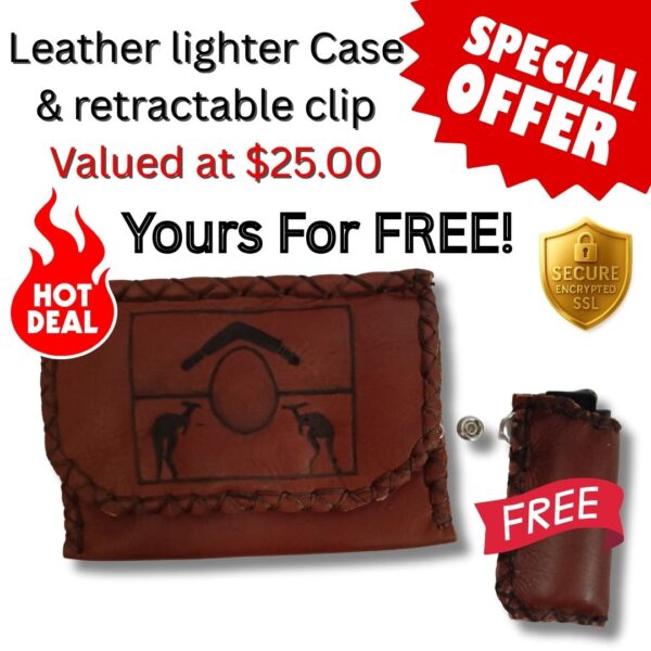 COMBO - Aboriginal Flag! Tobacco Pouch + Lighter Case + Clip - Image 2