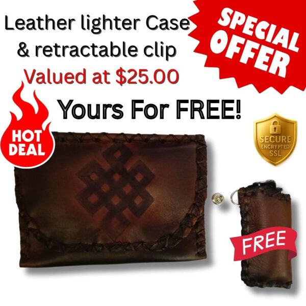 COMBO - Endless Knot Tobacco Pouch + Lighter Case + Clip - Image 3