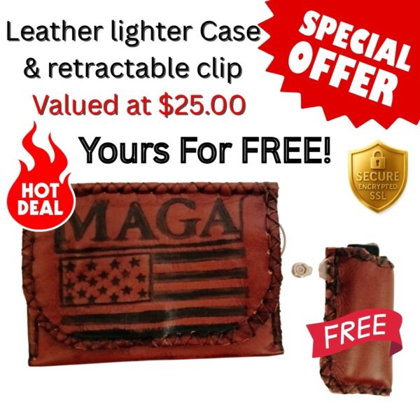 COMBO - MAGA America! Tobacco Pouch + Lighter Case + Clip - Image 2