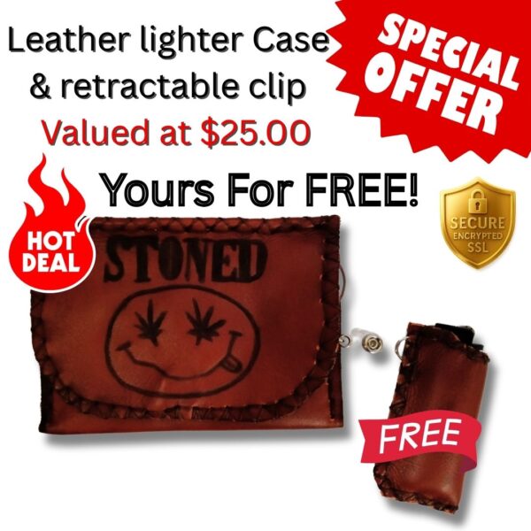 COMBO - Stoned Tobacco Pouch + Lighter Case + Clip - Image 2