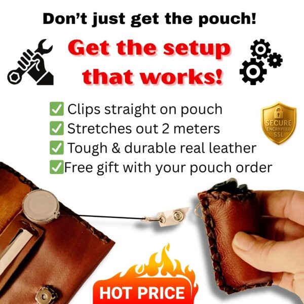 COMBO - Marijuana Leaf Tobacco Pouch + Lighter Case + Clip - Image 4