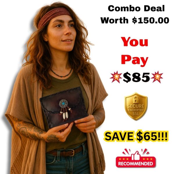 COMBO - Tribal Indian Flower Tobacco Pouch + Lighter Case + Clip - Image 6
