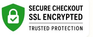 Image is of a green tick secure check ssl encryption box with a lock for trust for knotic creations checkout process